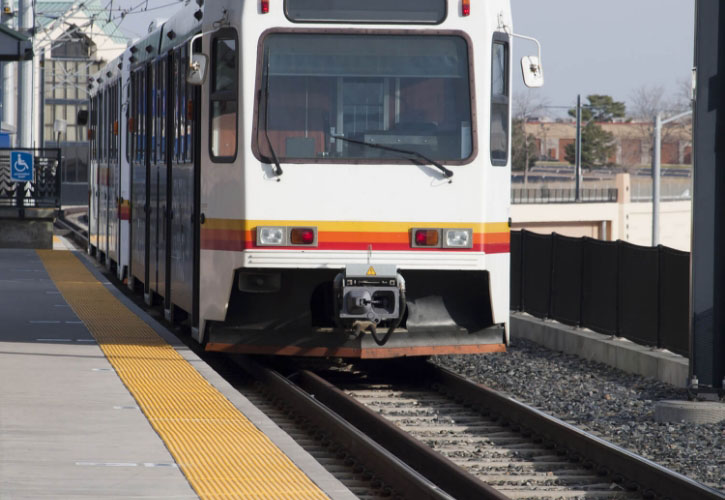 RTD lightrail train at a train station