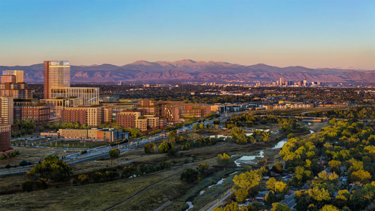 Master Plan rendering of the Fitzsimons Innovation Community campus
