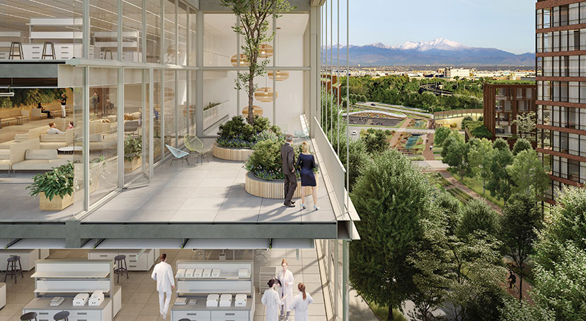 Master Plan rendering of the Fitzsimons Innovation Community campus