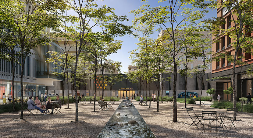 Master Plan rendering of the Fitzsimons Innovation Community campus